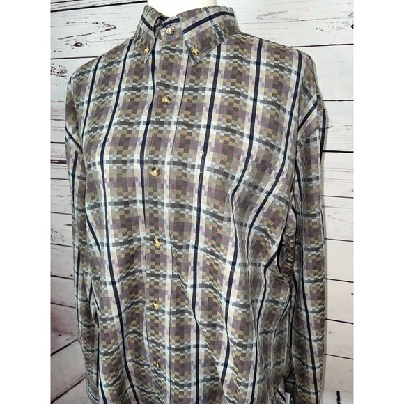 Pintlar Western Shirt Long Sleeve Button Front Large Cowboy Rodeo Colorful Plaid - Picture 3 of 8